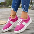 thumbnail image 4 of HTHLVMD Platform Sole Trainers, Colorful Suede Sneakers, Everyday Walking Shoes, Platform Sneakers for Women Comfortable Fashion Retro Sneakers Casual Non-Slip Tennis Walking Shoes, Hot Pink 8.5, 4 of 6