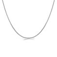 thumbnail image 1 of Cadena plana de palomitas de maíz JeenMata 18 pulgadas Oro blanco sobre plata auténtica, 1 of 7