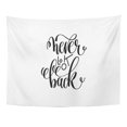 thumbnail image 1 of JSDART Never Look Back Black and White Hand Lettering Positive Quote Motivation Inspiration Phrase to Raster Wall Art Hanging Tapestry Home Decor for Living Room Bedroom Dorm 60x80 inch, 1 of 1