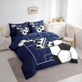 thumbnail image 3 of Feelyou Est Football Sleep Comforter Set 7pcs, Monogrammed Z Blue King Bedding Sets, 3 of 8