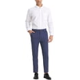 thumbnail image 2 of INSPIRE CHIC Men's Striped Slim Fit Contrast Color Drawstring Dress Pants 28 Royal Blue, 2 of 7