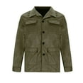 thumbnail image 6 of Dagegui Mens Faux Suede Leather Jackets Single Breasted Lapel Neck Outerwear Vintage Coat Winter Jacket with Pockets Army Green 2XL, 6 of 6