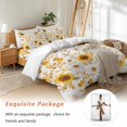 thumbnail image 7 of Country Watercolor Bedding Duvet Cover Set King Size 4 Pieces Sunflowers Yellow Green Leaf Vintage Bedding Set with Zipper Closure, 1 Comforter Cover 92x106 Inches 1 Flat Sheet & 2 Pillow Cases, 7 of 7