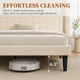 thumbnail image 6 of DEALTOPS Queen Size Velvet Platform Bed Frame, Upholstered Tufted Headboard, No Box Spring, Beige, 6 of 7
