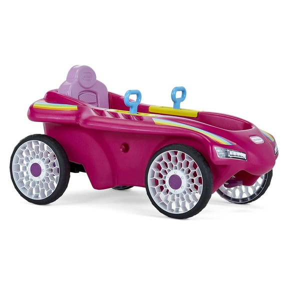 Little Tikes Jett Car Racer Pink, Ride On Car with Adjustable Seat Back, Dual Handle Rear Wheel Steering, Racing Control, Kid Powered Fun, Great Gift for Kids, Toys for Girls Boys Ages 3-10 Years