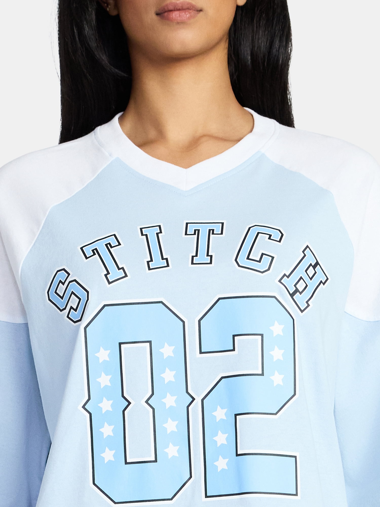 Stitch Women's Short Sleeve Varsity Graphic Tee, Sizes XXS-XXL
