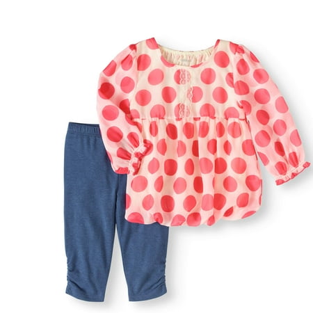 Newborn Baby Girl Chiffon Tunic and Legging Outfit Set