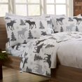 thumbnail image 1 of 4-Piece Lodge Printed Ultra-Soft Microfiber Sheet Set. Beautiful Patterns Drawn from Nature, Comfortable, All-Season Bed Sheets. (Queen, Moose), 1 of 4
