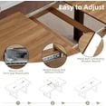 thumbnail image 5 of Joaxswe Farmhouse Rustic Extendable Dining Table, 63"-79" Rectangular Wooden Kitchen Table for 6-8, Brown, 5 of 8