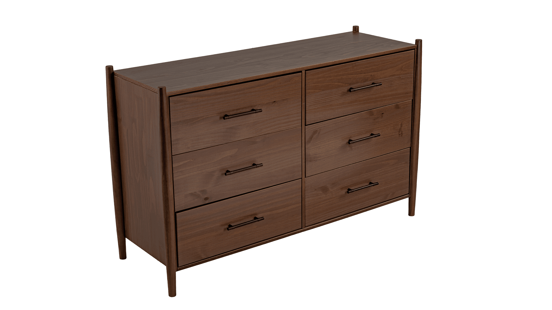 Josiah Solid Wood 6 Drawers Dresser Brown - for Adults and Teens