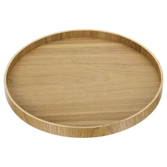 Unique Bargains 11' Round Wood Serving Tray Decorative Platter Home Kitchen Candle
