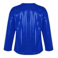thumbnail image 2 of Kaerm Boys Girls Sparkly Sequins Metallic Long Sleeve Top T-Shirt Modern Jazz Hip Hop Stage Royal Blue 160, 2 of 7