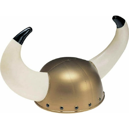 Adult Viking Helmet Promotional Plastic with Horns Medieval Nordic Costume