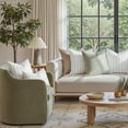 thumbnail image 5 of Decorative Cream Throw Pillow Covers 18x18 Set of 2, Striped Textured Farmhouse Pillow Covers, Soft Chenille Cushion Covers for Couch Sofa Bed Home Decor, 5 of 6