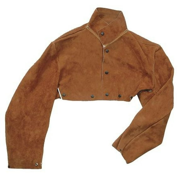 Condor Welding Cape Sleeve, Leather, 13 in Length, Brown, Straight Cuff 5T176