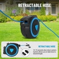 thumbnail image 4 of OutdoorVibe Retractable Garden Hose Reel - 5/8 In x 65/82/90 Ft, Wall Mounted, 9-Function Sprayer Nozzle, Any Length Lock, Slow Return System, 180° Swivel Bracket，Polypropylene+Steel, 4 of 6