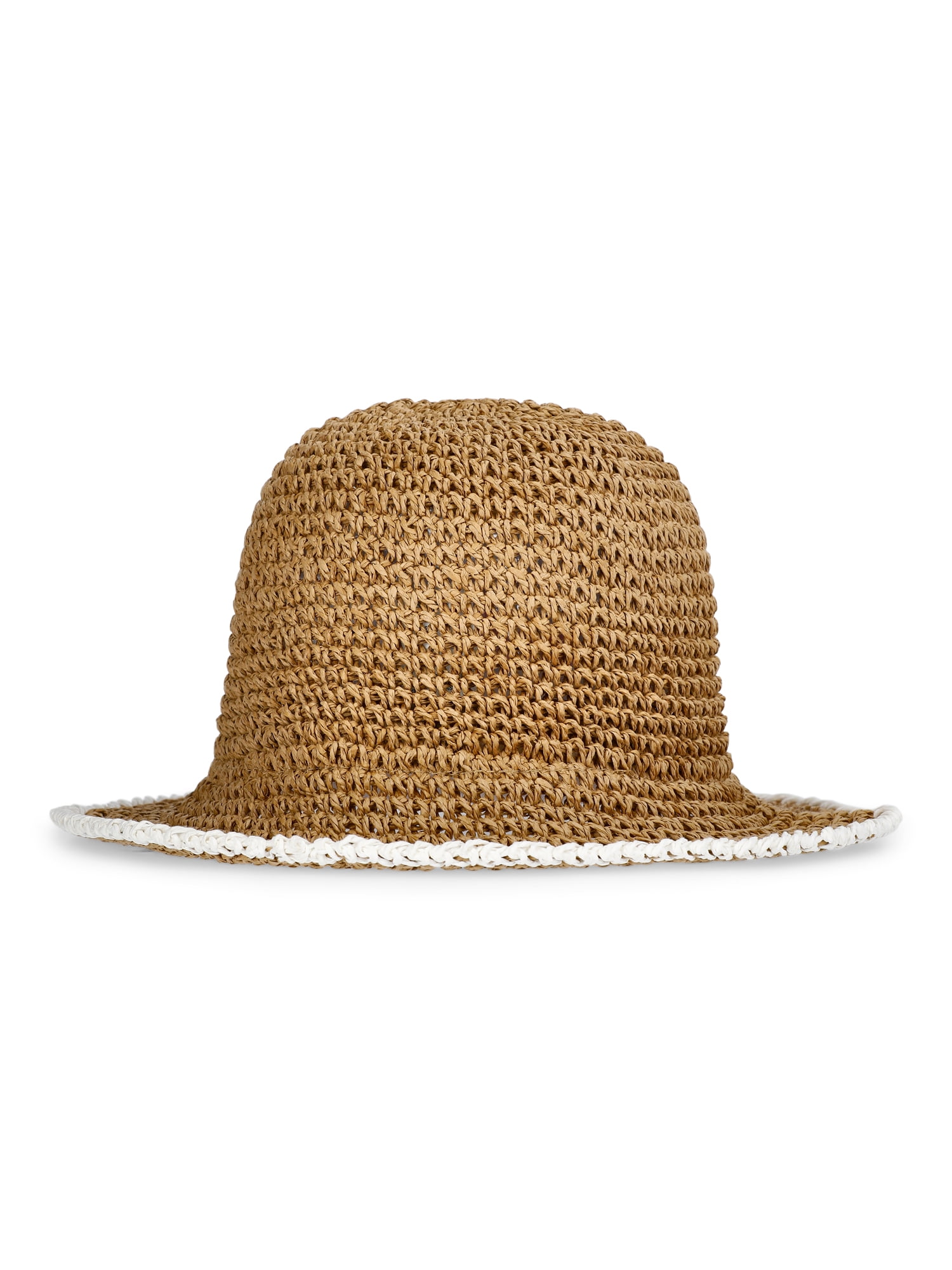 No Boundaries Straw Lobster Bucket Hat, Women's, Dark Natural