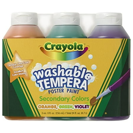 Crayola Artista Ii Washable Tempera Paint 8Oz 3/Pkg | Walmart Canada