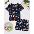 thumbnail image 5 of WIBACKER 3-12Years Kids Boys 2-Piece Pajamas Planet Astronaut Short Sleeve Cool Summer PJ Set Toddler Sleepwear, 5 of 13