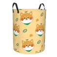 thumbnail image 4 of LNWH Waterproof Laundry Basket with Handles, Shiba Inu Dog and Leaves Seamless Pattern Foldable Laundry Hamper, Medium Size, 4 of 8