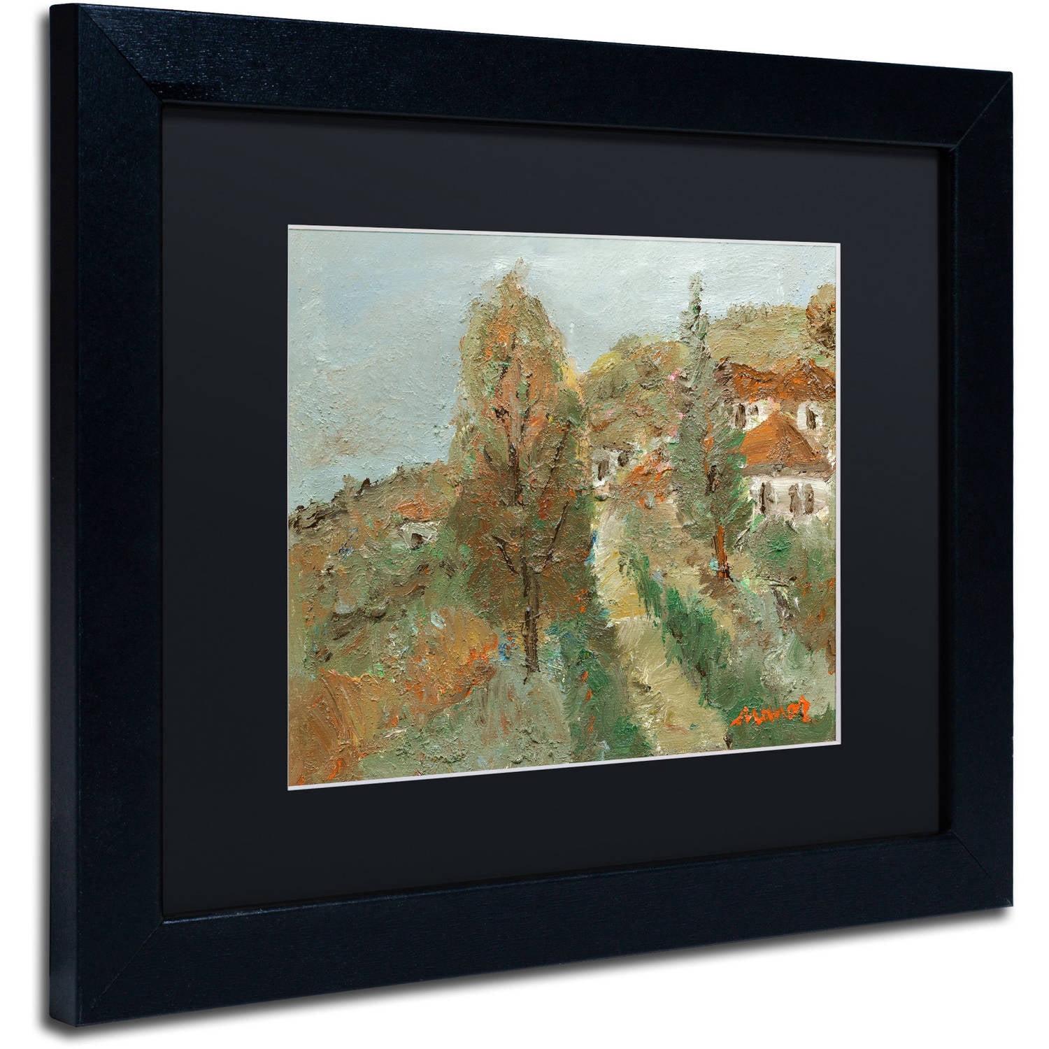 Trademark Fine Art "Last Days of Fall" Canvas Art by Manor Shadian Black Matte, Black Frame