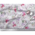 thumbnail image 2 of Soimoi Pink polyester Crepe Fabric Leaves & Floral Print Sewing Fabric BTY 52 Inch Wide, 2 of 3