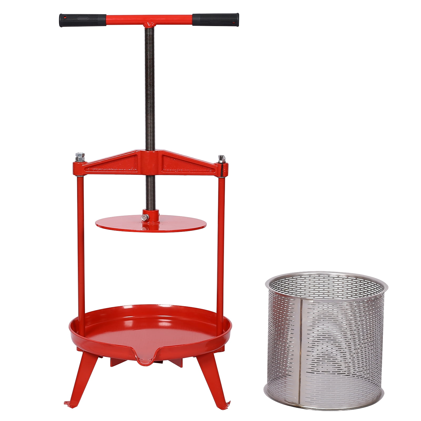 Fruit Manual Press Juices Press High Capacity 12 To 18 Pounds Juicer With Thick Stainless Steel t Basket , T-shaped Hand Shank For Orange, Grapes