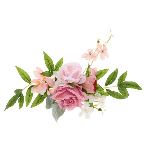 NICEXMAS Roses for Cake Decorating Lifelike Wedding Flowers Pink PU Satin 1Pack