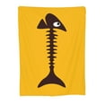 thumbnail image 1 of Orange Cartoon Fish Bone Throw Blanket, Soft Blanket Keeps Warm All Seasons, Lightweight Warm Blanket For Sofa Bed Sofa - 60"x50", 1 of 8