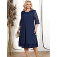 thumbnail image 2 of Vestidos de verano de talla grande para mujer, ropa Formal holgada con bordado Floral de retazos, para fiesta de boda, banquete y graduación, 2024, 2 of 7