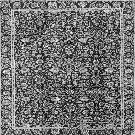 Ahgly Company Indoor Square Persian Gray Traditional Area Rugs, 6' Square