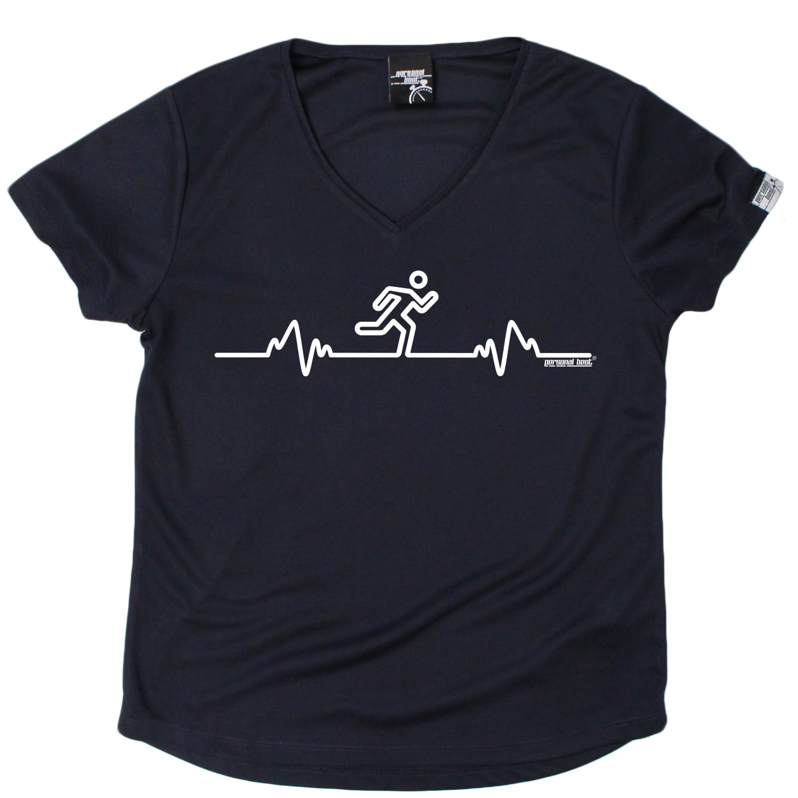 NECK T-SHIRT Dry Fit Breathable Sports V Personal Best Pulse Running