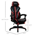 thumbnail image 3 of Vinsetto Mesh Task Swivel Chair Office Desk Recliner w/ Lumbar Support, Red, 3 of 10