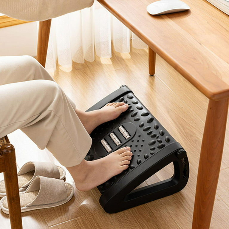 Comfort Adjustable Footrest Under Desk Office Footrest Rollers