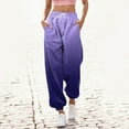 thumbnail image 4 of Purple Sweatpants Women Fashion Pants for Women Casual Gradient Print Bottom Sweatpants Pockets High Waist Sporty Gym Athletic Fit Jogger Pants Trousers, 4 of 4