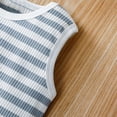 thumbnail image 6 of Baby Girls Bodysuits Stripe Sleeveless Round Neck Romper Tank Top Jumpsuits Unisex Boys Sports Clothes Cute Bodysuit, 6 of 6