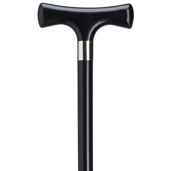 Walking Cane Lady's T Handle Cane Black Stain Wood Cane