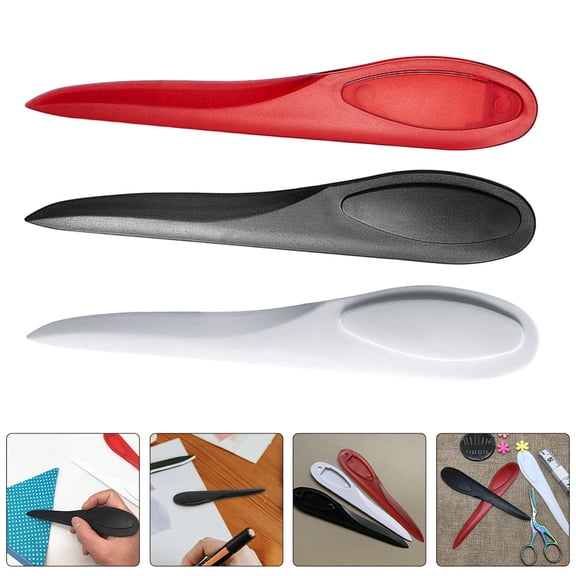 IDEANATEGRATE Tailor Seam Crease Tool 3Pcs for Seam Pressing and Marking White Plastic Versatile Design