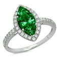 thumbnail image 7 of Halo Engagement Ring for Women - 2.38ct Simulated Emerald in 14K White Gold Promise Ring, 7 of 7