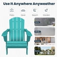 thumbnail image 4 of JUSTLET Folding Adirondack Chair, All-Weather Fire Pit Chairs, HDPE Adirondack Chairs with 2 Cup Holder, Outdoor Lawn Chair for Patio Garden, Aruba Blue, 4 of 10