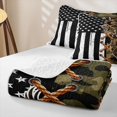 thumbnail image 4 of Manfei Minimalst Camo Deer Bed Spread Queen, Contemporary Art US Flag Queen Coverlet Set, Coyote Brown, 3-Piece, 1 Quilt and 2 Pillowcases, 4 of 7