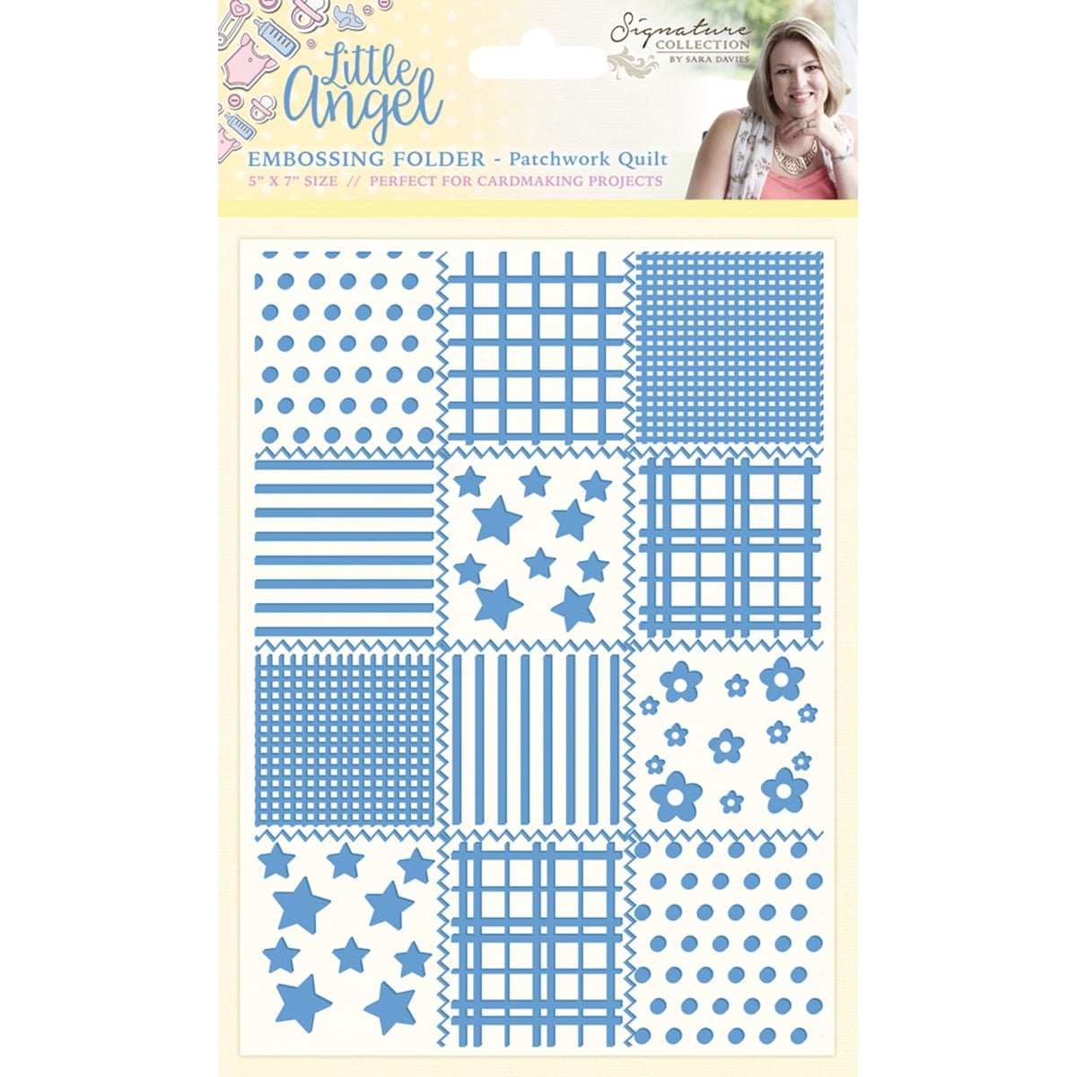 B SARA DAVIES FESTIVE WONDER EMBOSSING FOLDER 5 X 7 INCH SIZE NEW NEW