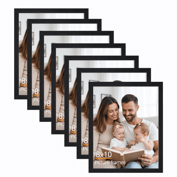 8x10 Picture Frame, 8 by 10 Black Photo Frames for Wall and Tabletop Display(7 Pack)