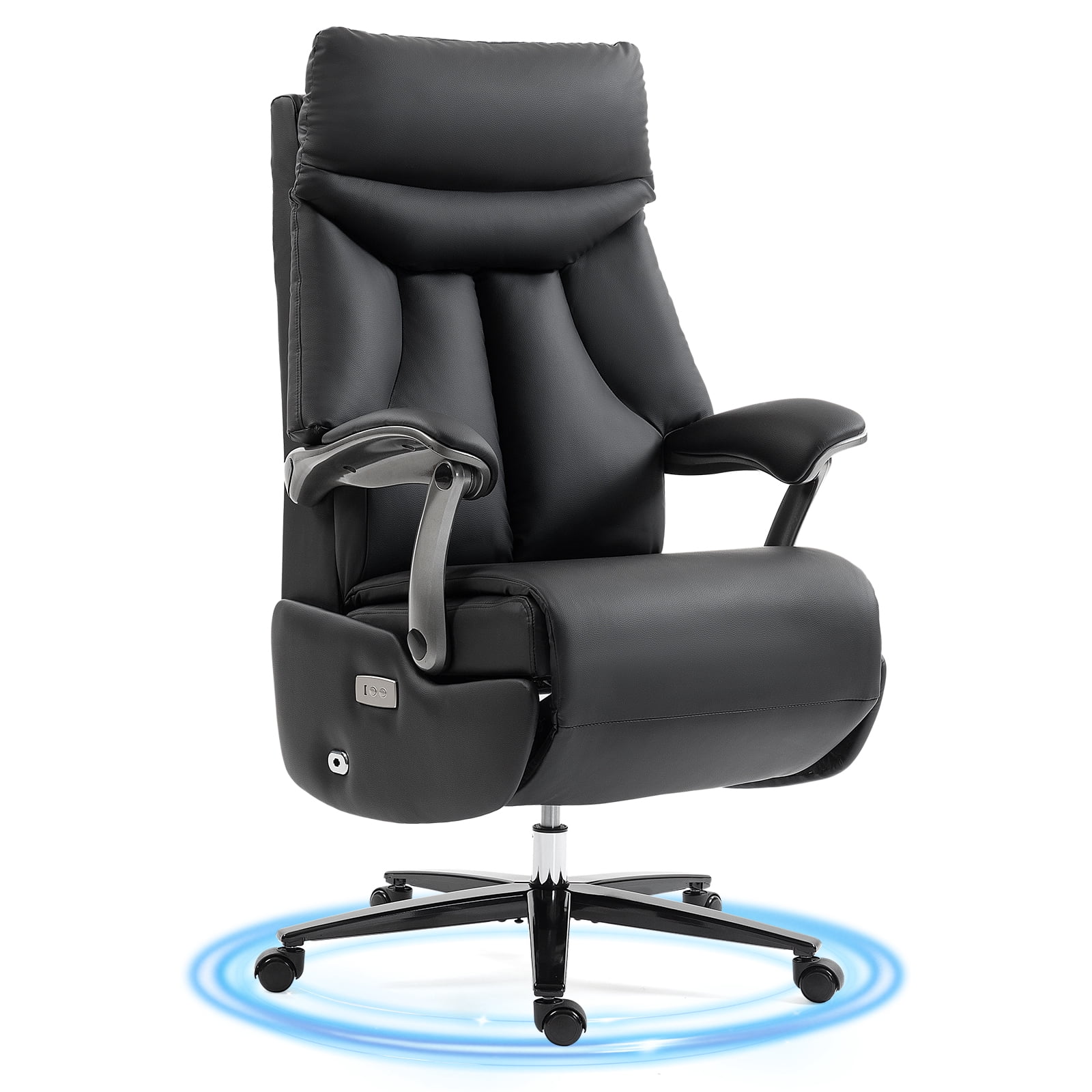 AVAWING Electric Executive Office Chair with Footrest, Comfortable Ergonomic Recliner Chair, Black