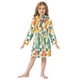 thumbnail image 6 of FORMRS Niños Bathrobe Unisex Hooded Robe Soft Plush Pajamas Sleepwear, Size 4-6T, Beige Clover Pattern, 6 of 7