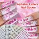 thumbnail image 3 of Letter Nail Art Stickers Alphabet Nail Decals Nail Art Supplies 3D Holographic Old English Character Self-Adhesive Sticker Glitter Design 8 Sheets, 3 of 4