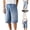 Style2-Blue mens shorts, variant on Men Baggy Denim Bermuda Shorts Y2K Wide Leg Knee Length Denim Short Pants Casual Knee Length Jean Jorts with Pockets Blue 38