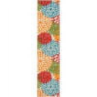 Nourison Tropical Oasis Indoor/Outdoor Modern Floral Green 2'3" x 12' Area Rug, (12' Runner)