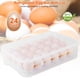thumbnail image 3 of Soporte de plástico para huevos, caja de almacenamiento apilable para huevos, estante para refrigerador, 24 cavidades por contenedor, 2 uds., 3 of 8