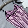 thumbnail image 4 of Xixinqiwan Womens Lace Lingerie Pajama Dress Silky Mini Camisole Lounge Satin Sleeveless Nightgowns Purple S, 4 of 5